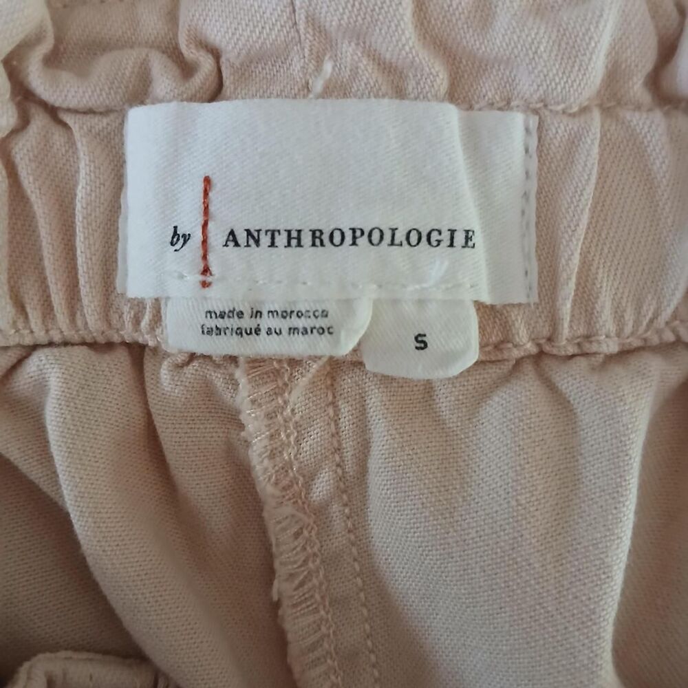 Anthropologie 100% Cotton Paperbag Crop Straight Leg Cargo Pants S Old Money - Picture 5 of 6